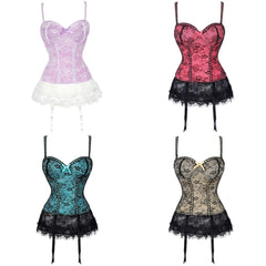 Multi Color Floral Corset, Gorgeous Lingerie For Women - Wonder Skull