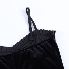 Goth Purple High Waist Dress, Vintage Velvet Lolita Outfit - Wonder Skull