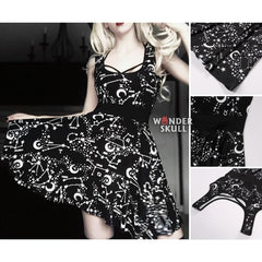 Goth Dark Dress, Sexy Evening Party Vestidos For Women - Wonder Skull