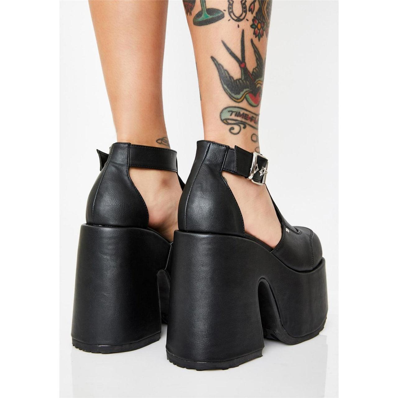 Gothic Chunky High Heel, Coolest Shoes For Women - Wonder Skull