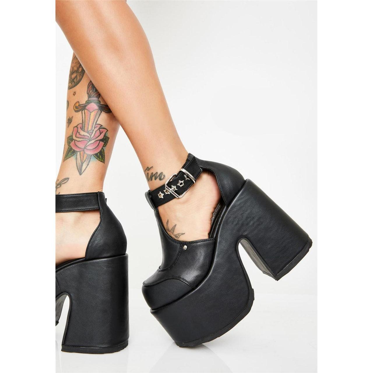 Gothic Chunky High Heel, Coolest Shoes For Women - Wonder Skull