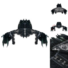 Victorian Gothic High Neck Cape, Fashionable Mesh Corset Shrug For Women - Wonder Skull