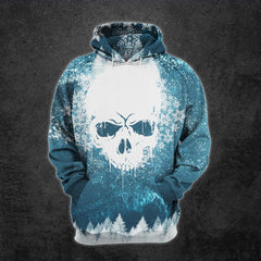 Christmas Frozen Snow Skull Artwork Print Combo Hoodie And Leggings - Wonder Skull