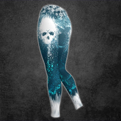 Christmas Frozen Snow Skull Artwork Print Combo Hoodie And Leggings - Wonder Skull