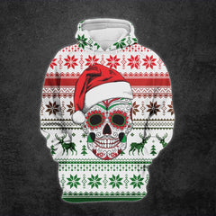 Christmas Skull Knitted Design Artwork Print Combo Hoodie And Leggings - Wonder Skull