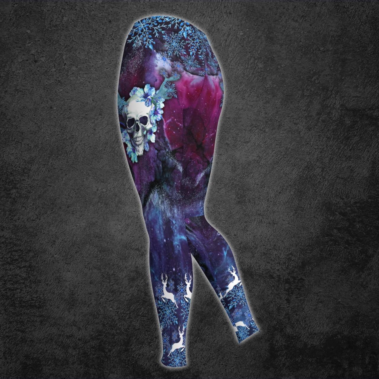 Frozen Christmas Reindeer Skull Print Combo Hoodie And Leggings - Wonder Skull