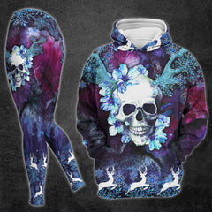 Frozen Christmas Reindeer Skull Print Combo Hoodie And Leggings - Wonder Skull