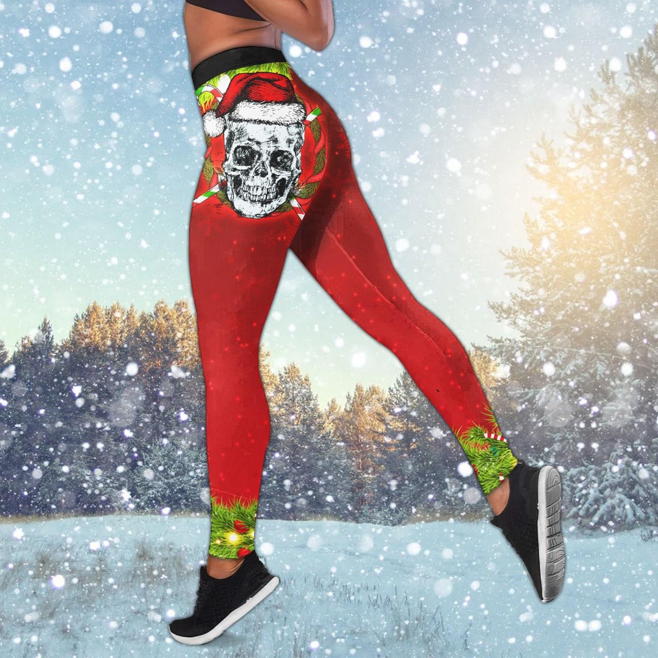 Christmas Santa Skull Combo Tanktop & Leggings - Wonder Skull