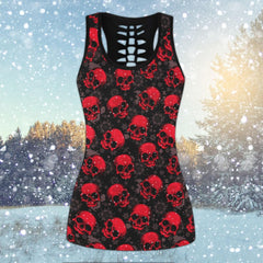 Red Skull Snow Flake Combo Tanktop & Leggings - Wonder Skull