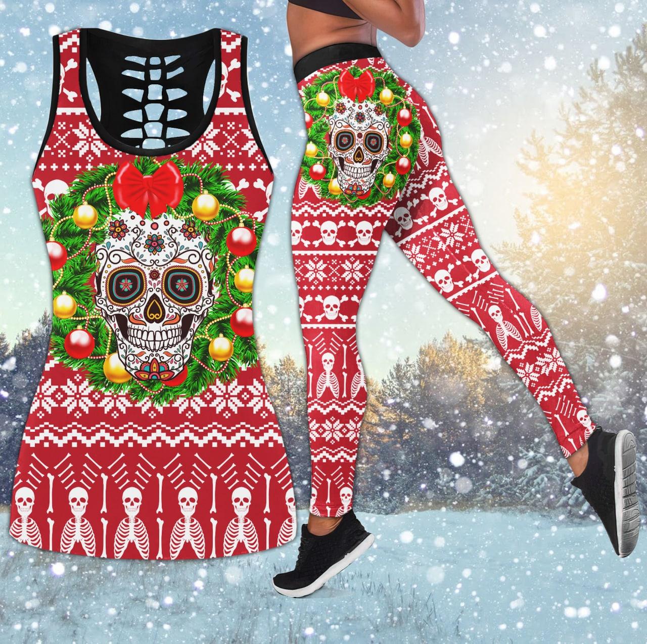 Christmas Skull Ornament Combo Tanktop & Leggings - Wonder Skull