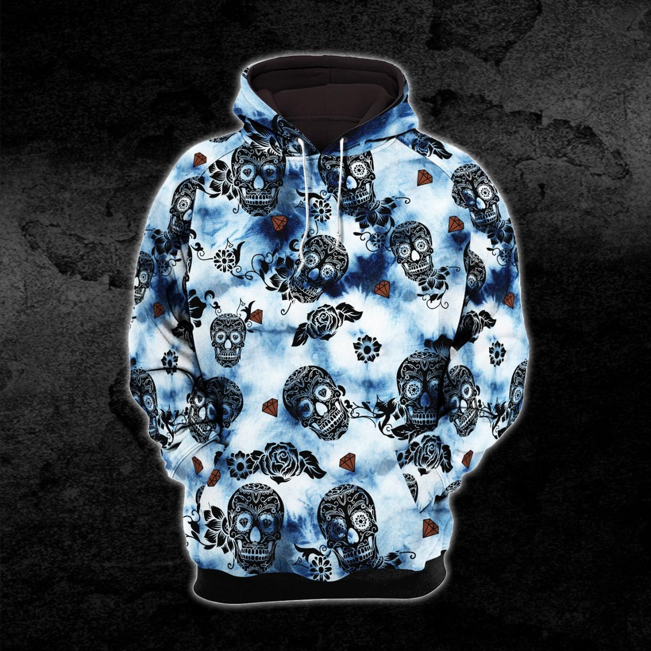 TieDye Mandala Skull Combo Hoodie and Leggings - Wonder Skull