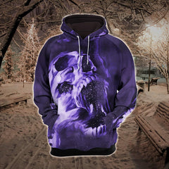 Violet Galaxy Skull Art Work Combo Hoodie and Leggings - Wonder Skull