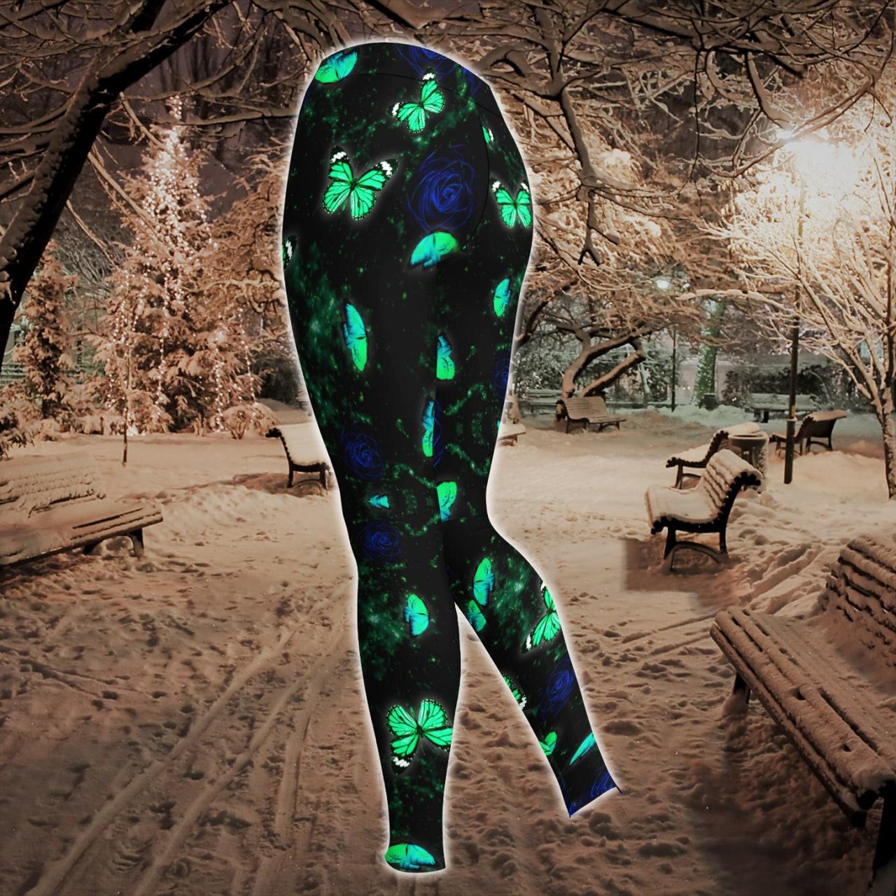 Neon Diamond Skull Butterfly Artwork Combo Hoodie and Leggings - Wonder Skull