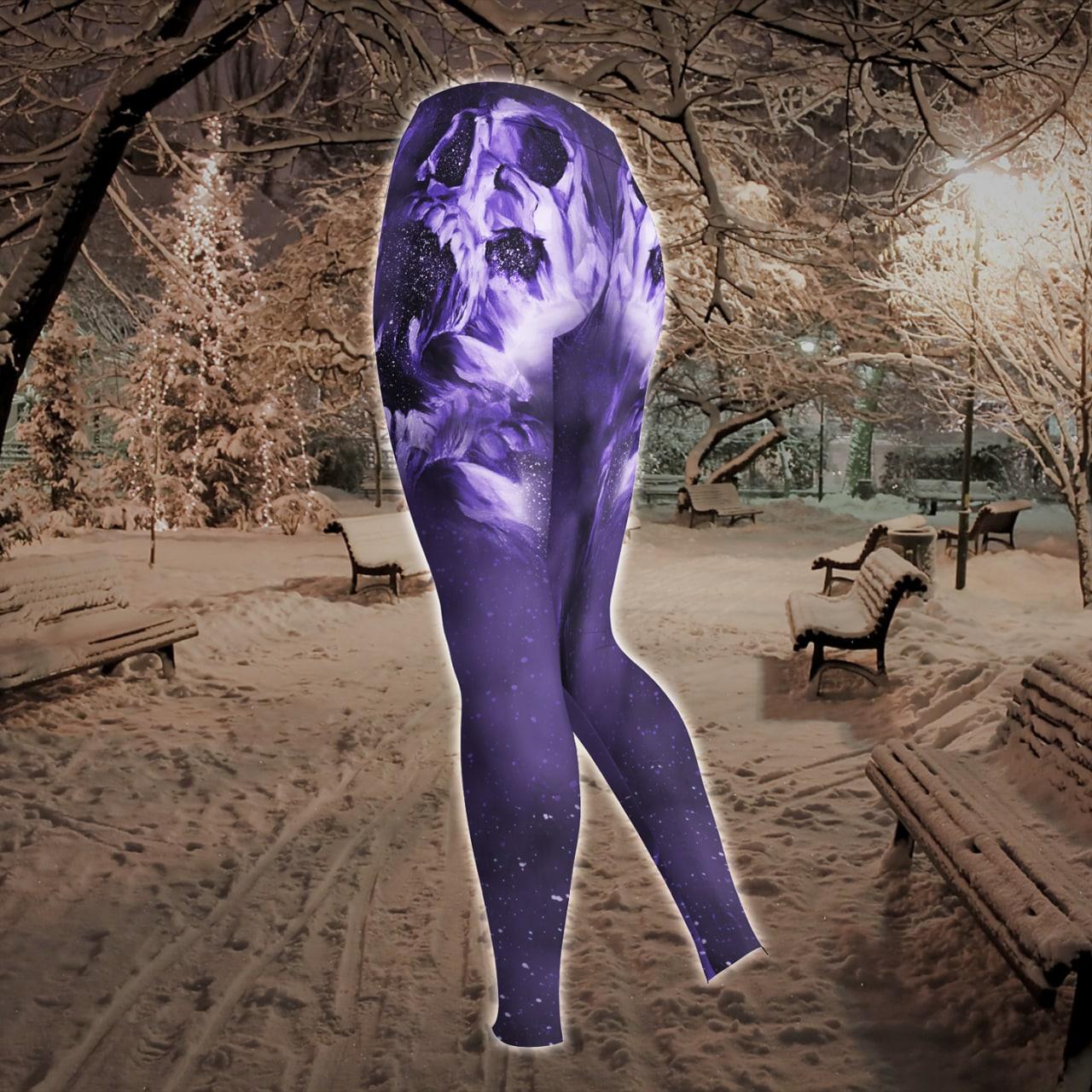 Violet Galaxy Skull Art Work Combo Hoodie and Leggings - Wonder Skull