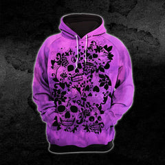 Violet Pink Gothic Skull Combo Hoodie and Leggings - Wonder Skull