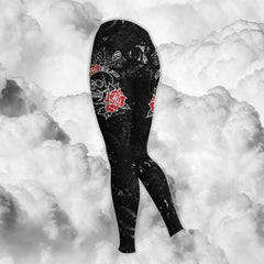 Gothic Skull Rose Combo Hoodie and Leggings - Wonder Skull