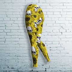 Sunflower Skull Combo Long Hoodie and Leggings - Wonder Skull