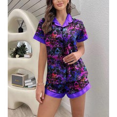 Skull Galaxy Sexy Pajama Sets With Short Sleeve - Wonder Skull