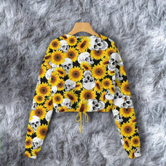 Sunflower Skull Combo Long Sleeve Sweatshirt and Leggings - Wonder Skull