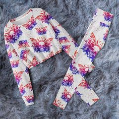 Butterfly Skull Combo Long Sleeve Sweatshirt and Leggings - Wonder Skull