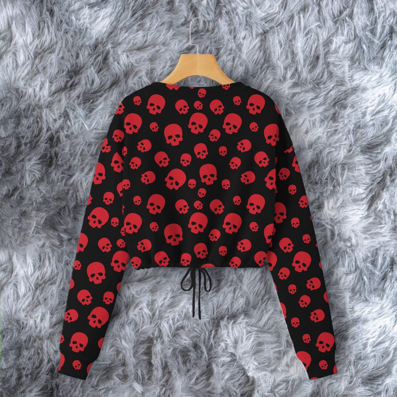 Red Skull Combo Long Sleeve Sweatshirt and Leggings - Wonder Skull