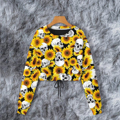 Sunflower Skull Combo Long Sleeve Sweatshirt and Leggings - Wonder Skull