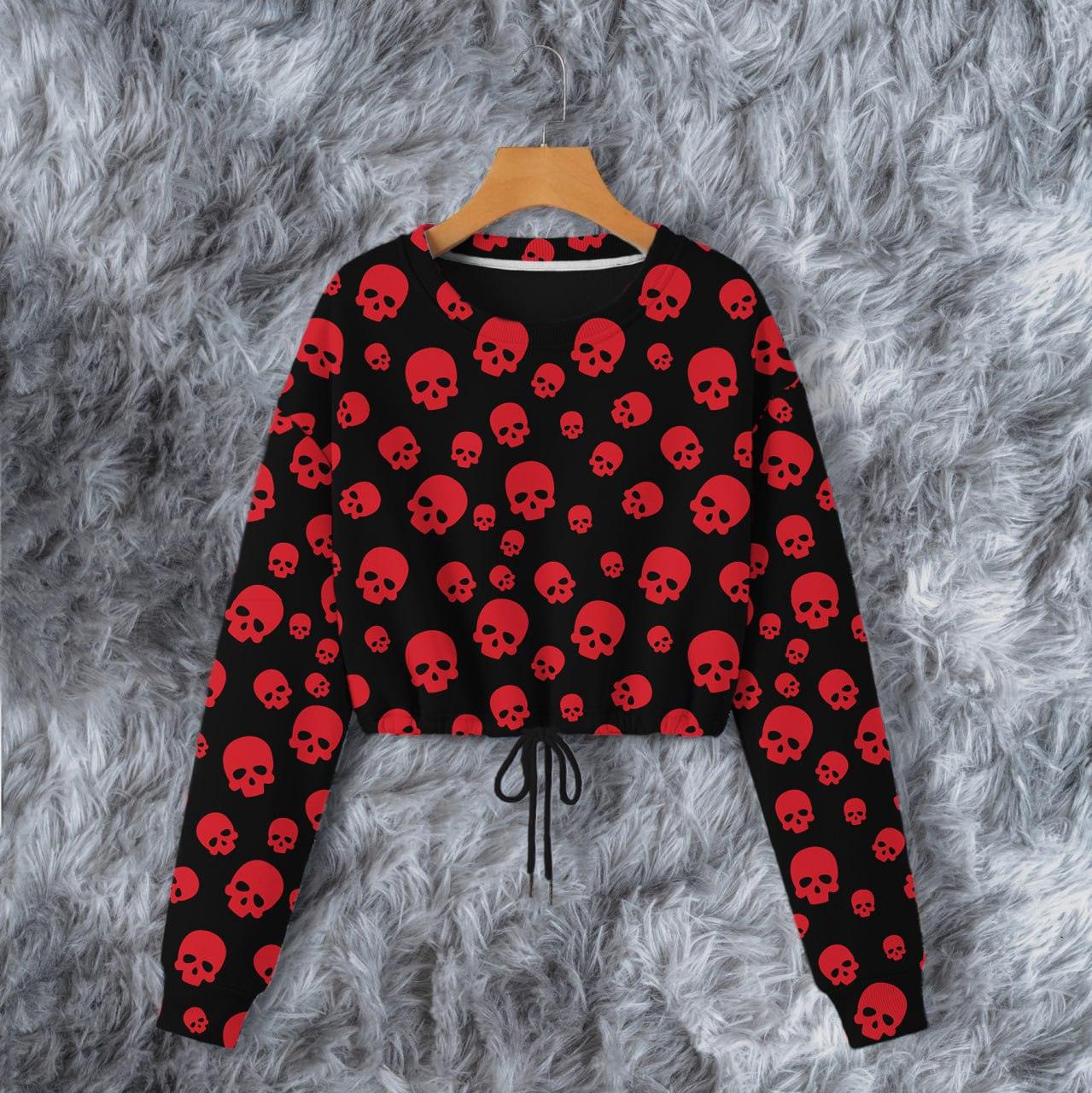 Red Skull Combo Long Sleeve Sweatshirt and Leggings - Wonder Skull
