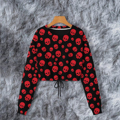 Red Skull Combo Long Sleeve Sweatshirt and Leggings - Wonder Skull