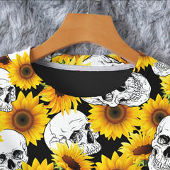 Sunflower Skull Combo Long Sleeve Sweatshirt and Leggings - Wonder Skull