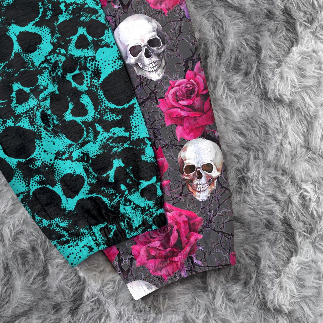 Rose Skull Gothic Combo Women's Casual Pants - Wonder Skull