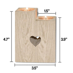 Kiss You - Customized Heart Wood Candle Holder Gifts - Wonder Skull