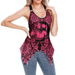 Skull Mandala V-Neck O Ring Tank Top - Wonder Skull