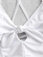 Halter Front Bow Bikini - Wonder Skull