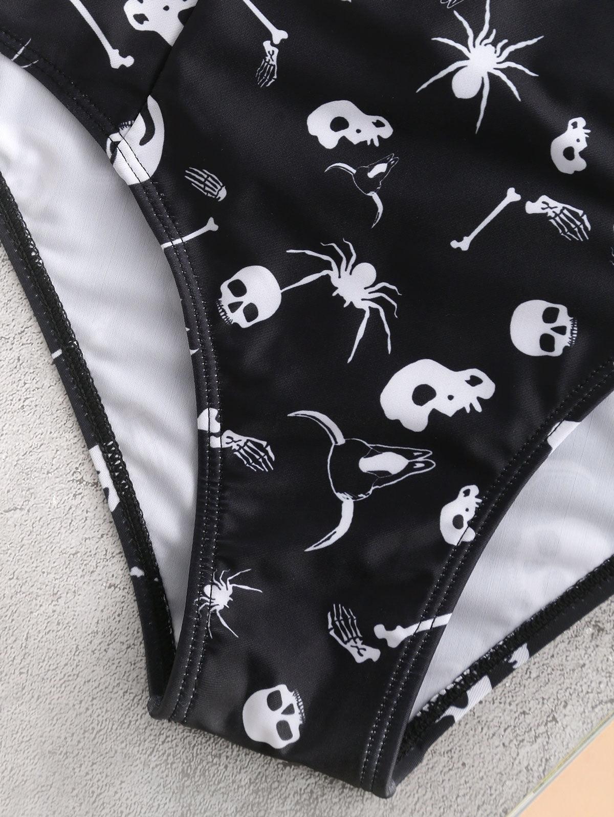 Halter Front Bow Bikini - Wonder Skull