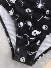 Halter Front Bow Bikini - Wonder Skull