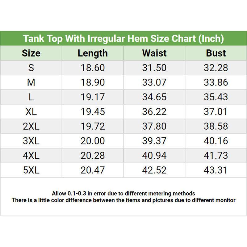 Mandala Skull Racing Tank Top With Irregular Hem - Wonder Skull