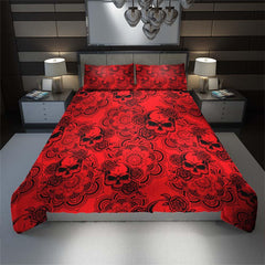 Red Mandala Skull Pattern Duvet Cover Set - Wonder Skull
