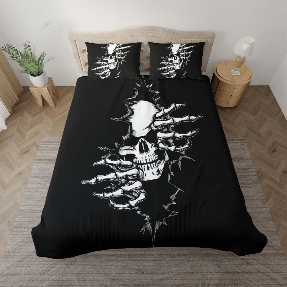 Scary Skull Peeping Duvet Cover Set - Wonder Skull