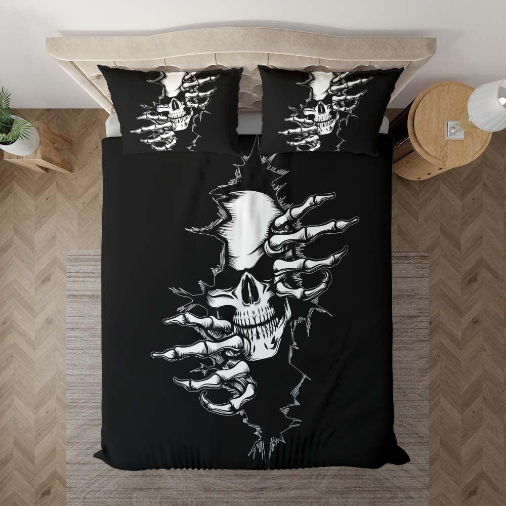 Scary Skull Peeping Duvet Cover Set - Wonder Skull