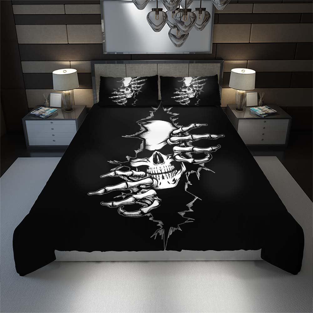 Scary Skull Peeping Duvet Cover Set - Wonder Skull