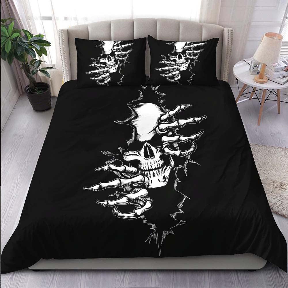 Scary Skull Peeping Duvet Cover Set - Wonder Skull