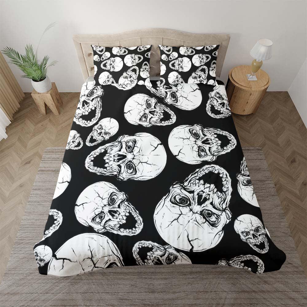 Sinister Looking Skull Pattern Duvet Cover Set - Wonder Skull