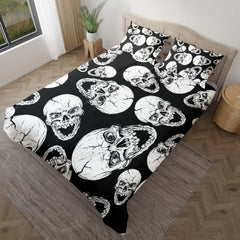 Sinister Looking Skull Pattern Duvet Cover Set - Wonder Skull