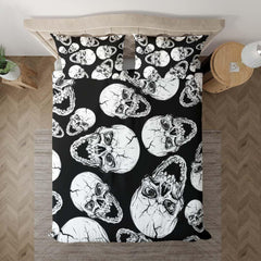 Sinister Looking Skull Pattern Duvet Cover Set - Wonder Skull