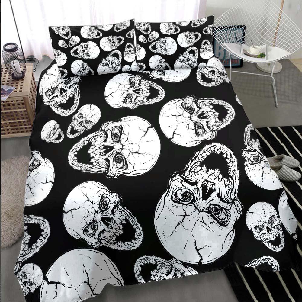 Sinister Looking Skull Pattern Duvet Cover Set - Wonder Skull