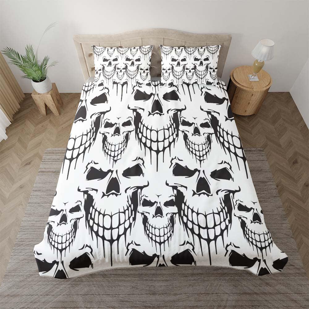 Sinister Looking Skull Pattern Duvet Cover Set - Wonder Skull