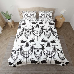 Sinister Looking Skull Pattern Duvet Cover Set - Wonder Skull