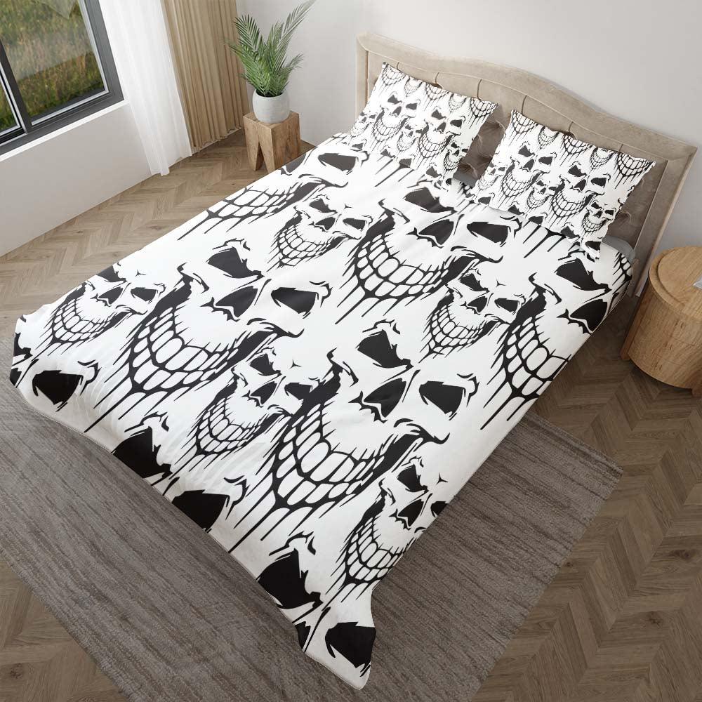 Sinister Looking Skull Pattern Duvet Cover Set - Wonder Skull