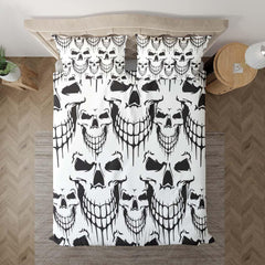 Sinister Looking Skull Pattern Duvet Cover Set - Wonder Skull