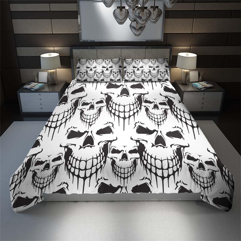 Sinister Looking Skull Pattern Duvet Cover Set - Wonder Skull